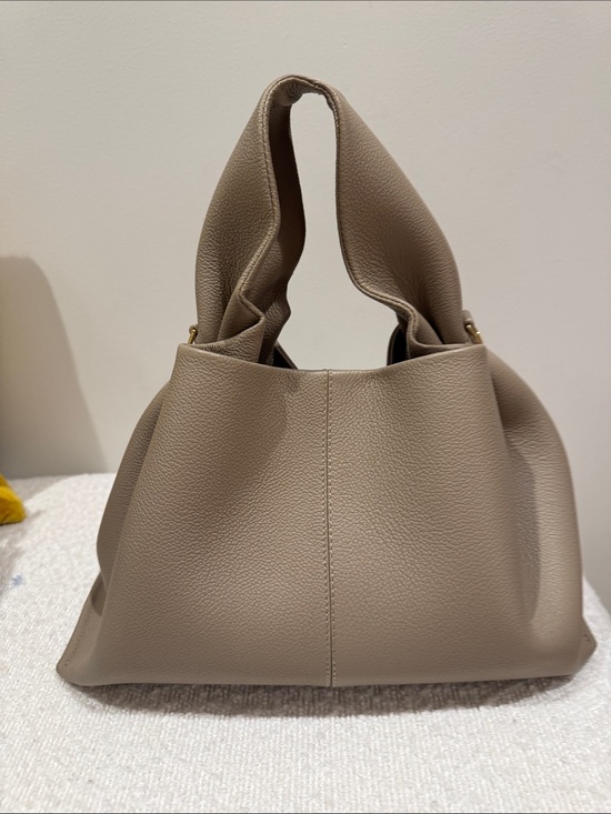 Polene Handbags - Polene Taupe Pebbled Leather Shoulder Bag
